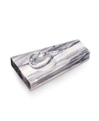 Handcrafted genuine marble single cigar ashtray in carrera marble