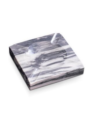 Handcrafted genuine marble four cigar ashtray in carrera marble