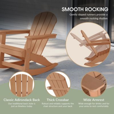 3 Piece set Outdoor Patio Poly Adirondack rocking chairs with side table