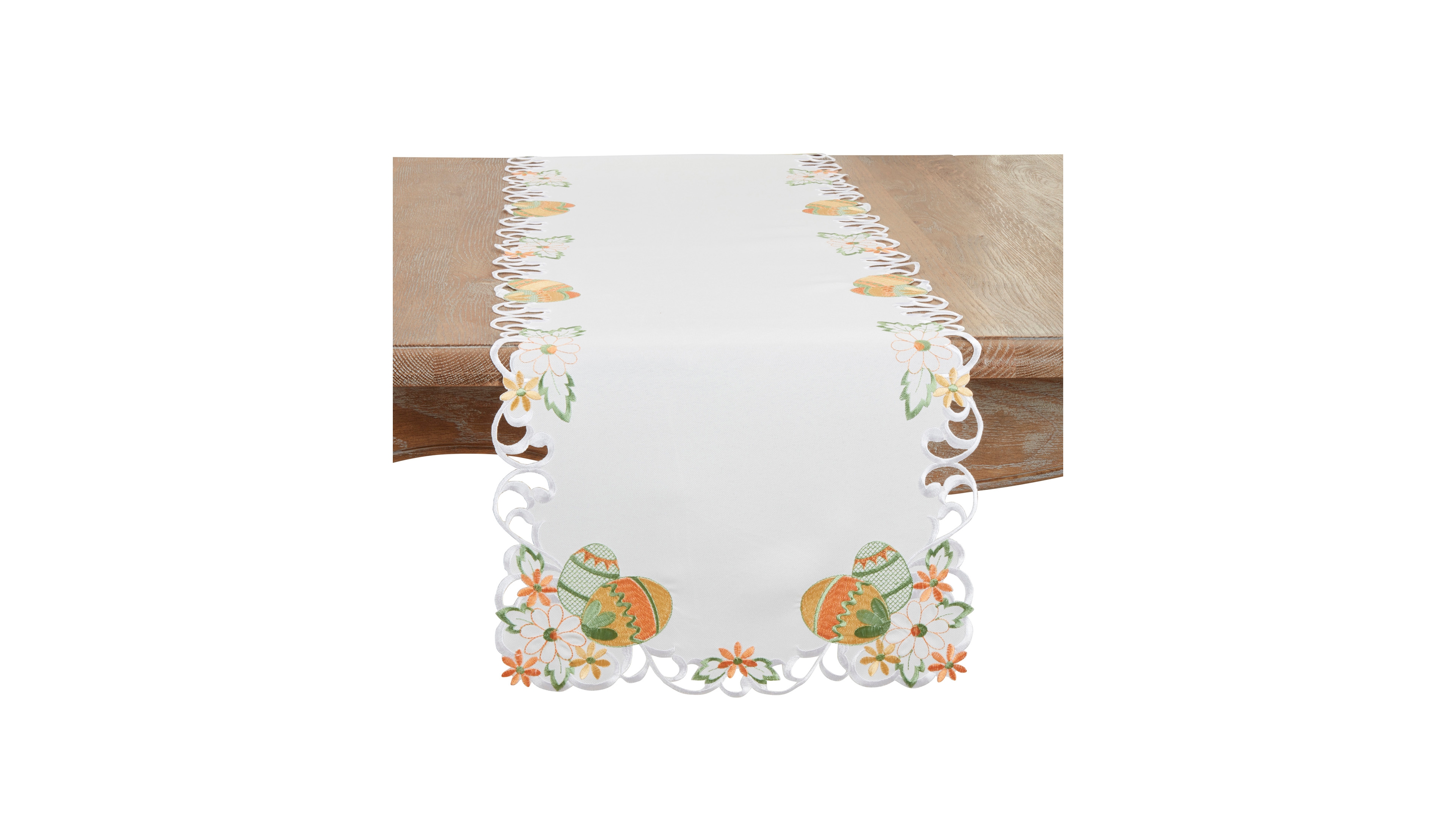 Saro Lifestyle Embroidered Easter Eggcellent Table Runner, 16"x90"