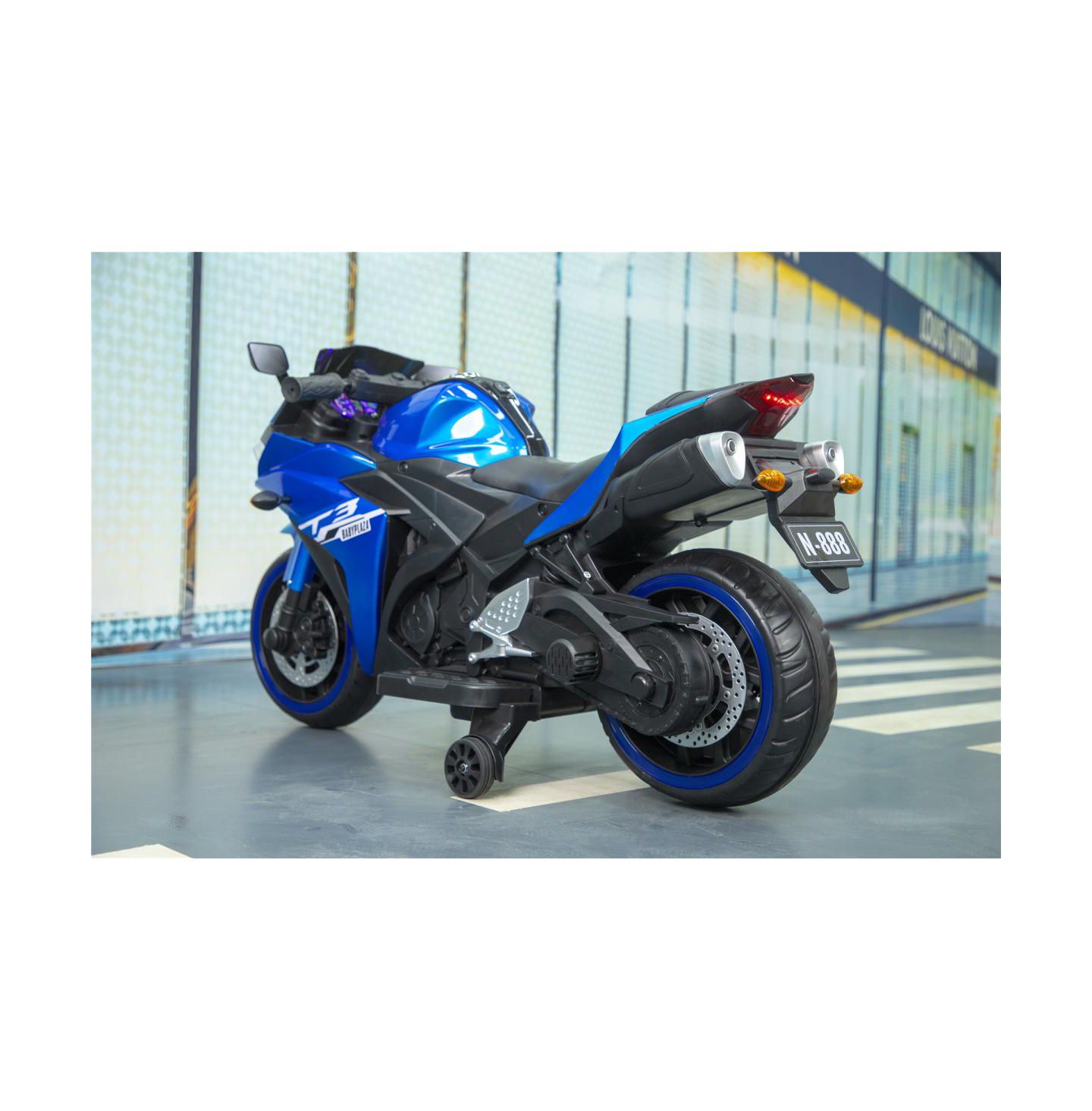 Детская игрушка Streamdale Furniture Tamco 12V Ride-On Motorcycle With Training Wheels, Ages 3-7, цвет: Синий — фото 10