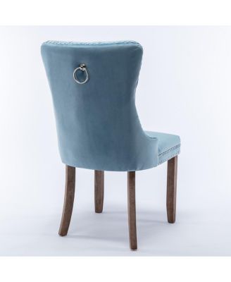 Modern Velvet Dining Chairs 2-PCS Set, Light Blue