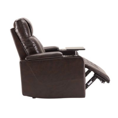Single Piece Faux Leather with USB Charging and Storage -  Power Motion Recliner