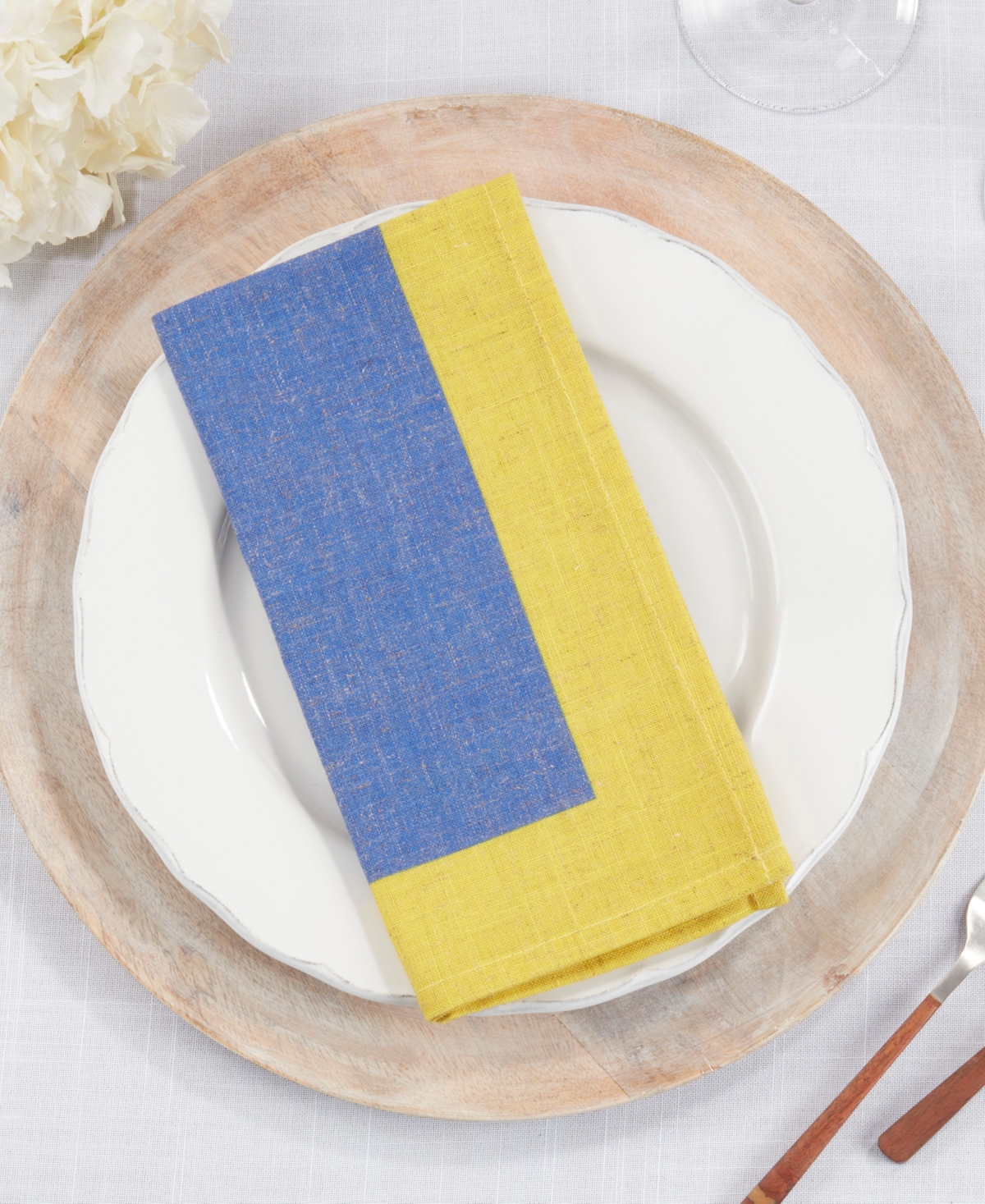 Saro Lifestyle Multicolored Band Napkin Set Of 4, 20"x20" In Seafoam