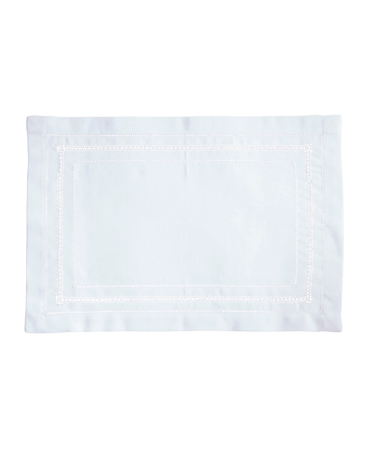 Saro Lifestyle Traditional Hemstitch Placemat Set Of 12, 14"x20" In White