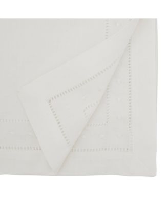 Classic Hemstitch with Embroidered Border Table Runner, 16"x54"