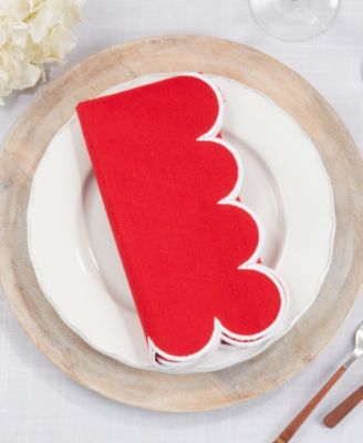 Scalloped Hem Napkin Set of 4,20"x20"