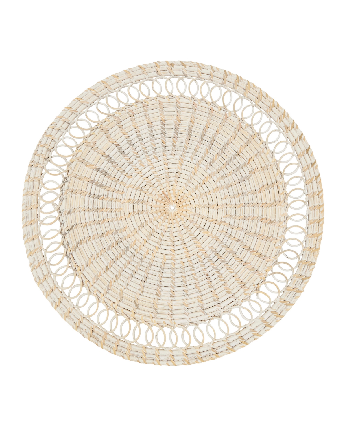 Saro Lifestyle Rattan Loopy Spiral Placemat Set Of 4,15"x15" In Natural