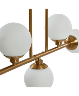 Lorne - Metal and Frosted Glass 5-Light Chandelier Brushed Gold