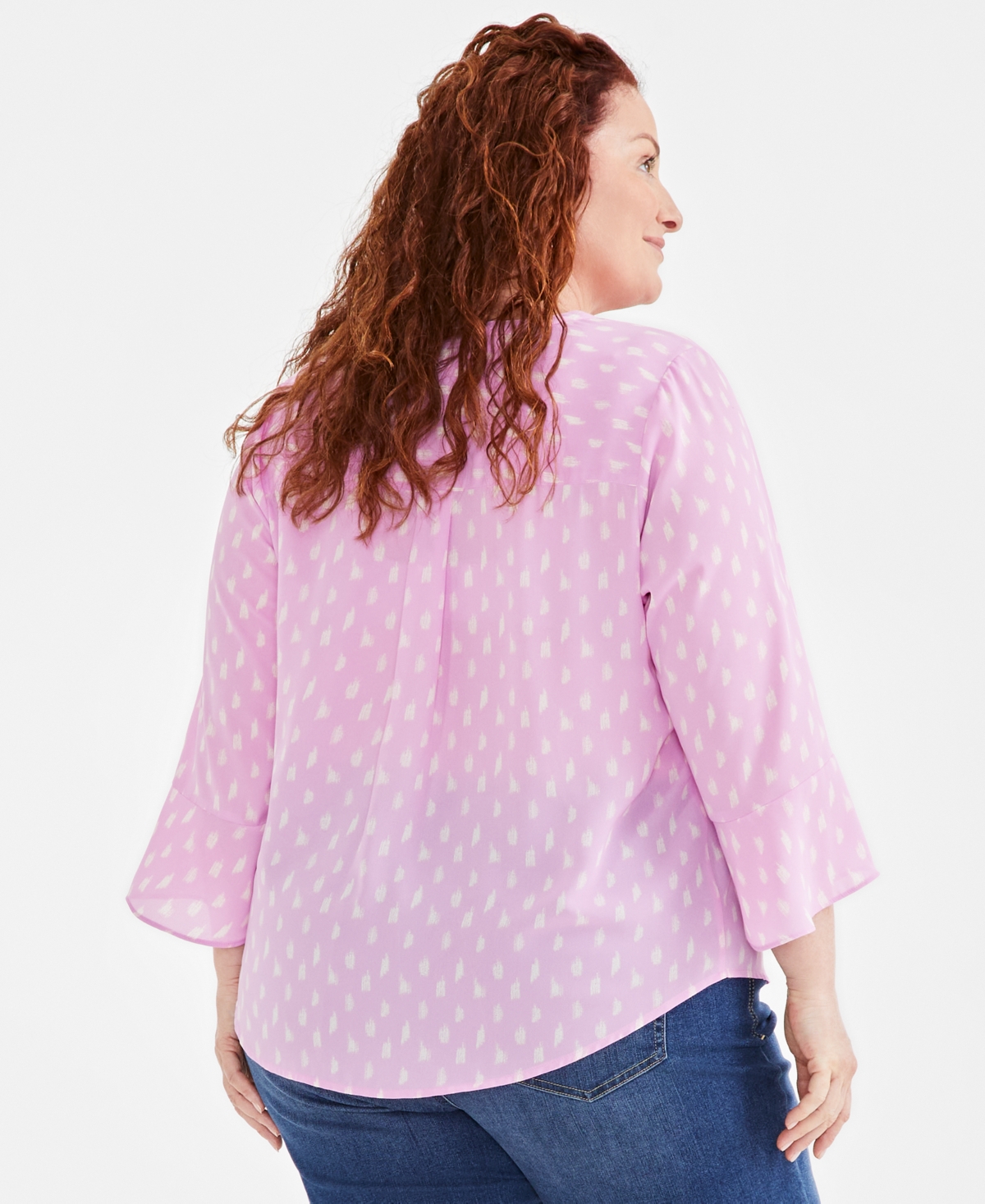 Style & Co Plus Size Printed Pintuck Blouse, Created for Macy's