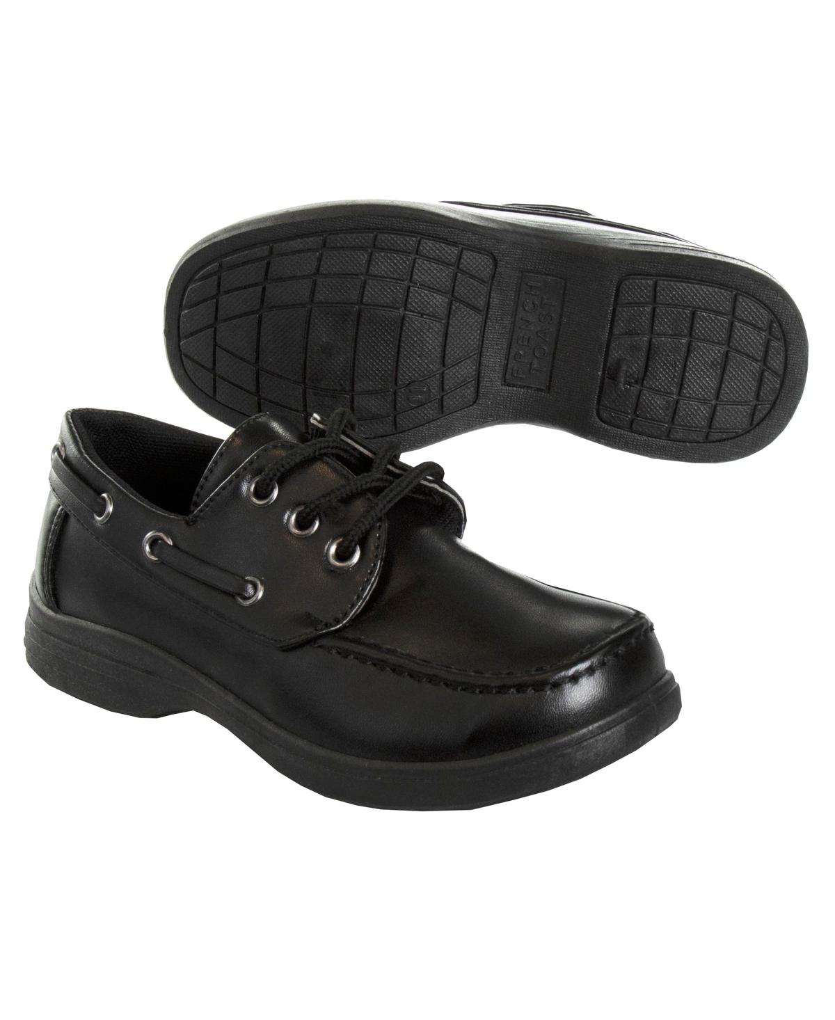 French Toast Little Boys Artificial Leather Construction School Shoes In Black