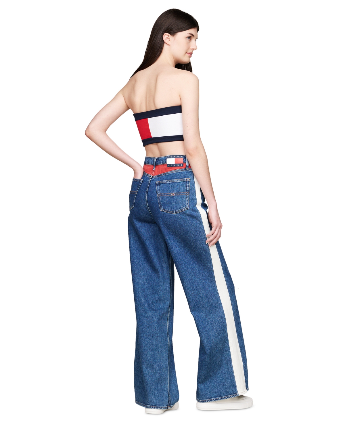 Tommy Jeans Women's Colorblocked Logo-Badge Tube Top -/ MULTI