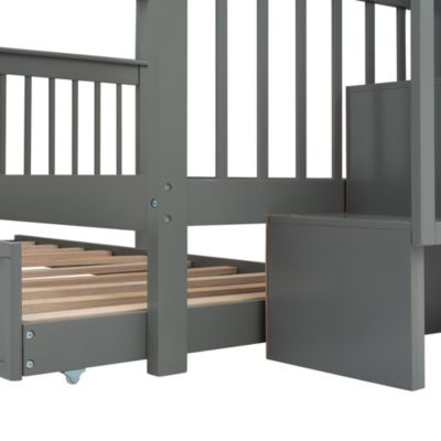 Streamdale Stairway Full-Over-Full Bunk Bed with Trundle & Storage