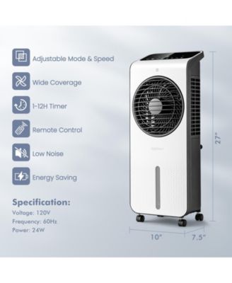 3-in-1 Evaporative Air Cooler with 12H Timer Remote-White