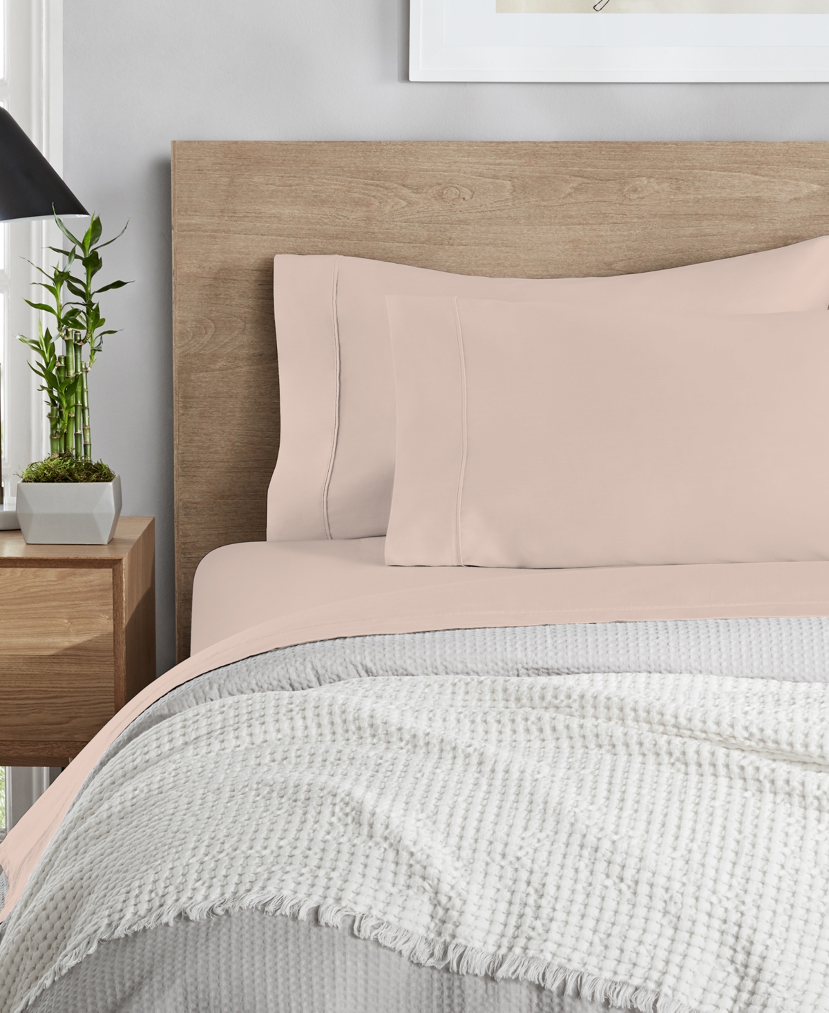 Purity Home 400 Thread Count Cotton Percale -Pc. Sheet Set