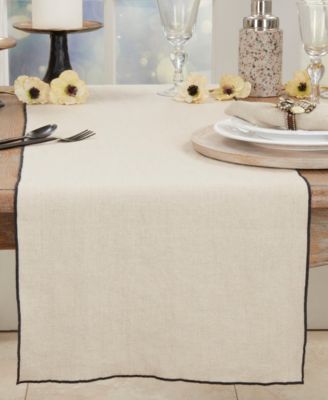Stonewashed Stitched Edge Table Runner, 16"x72"