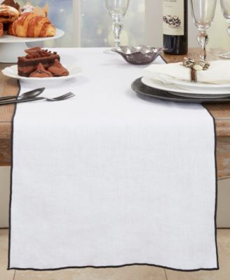 Stonewashed Stitched Edge Table Runner, 16"x72"