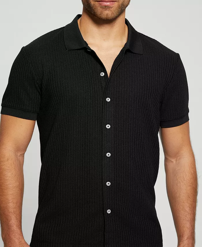 Men's Pointelle Short-Sleeve Knit Shirt - thumbnail 6