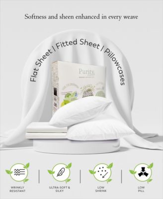 400 Thread Count Wrinkle Resistant Cotton Sateen 4-Pc. Sheet Set, Full