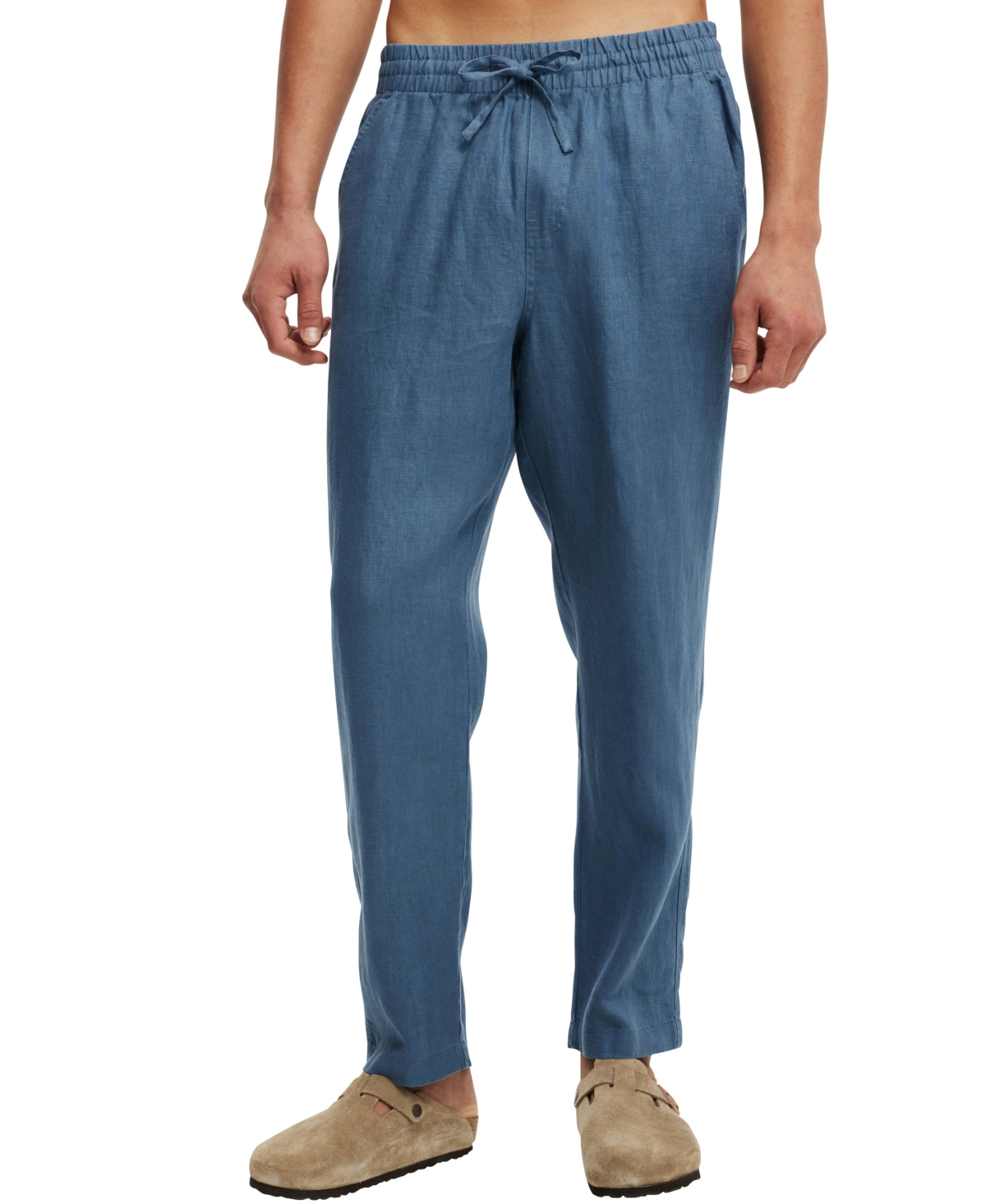Cotton On Men's Linen Drawstring Pants In Gray