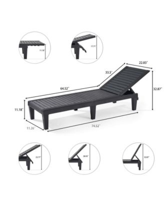 Adjustable & Waterproof Outdoor Patio Chaise Lounge Chairs - Set of 2