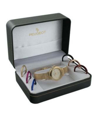 Women's Gold Watch Gift Set with 7 Changeable Bezels