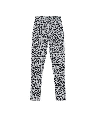 Little Girls Ruffle Hem Tiered Tunic and Legging Set - White/Black/Hello