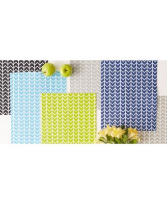 Fridge Liner Collection Non-Adhesive, Cut to Fit, 12x24", Bright Blue Herringbone, 6 Piece