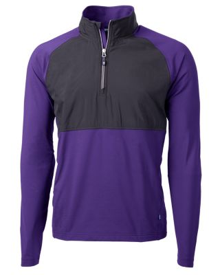 Men's Cutter and Buck Adapt Stretch Knit Hybrid Long Sleeve Quarter Zip