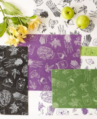 Fridge Liner Collection Non-Adhesive, Cut to Fit, 12x24", Eggplant Market, 6 Piece