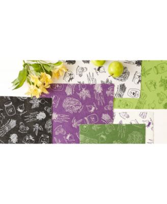 Fridge Liner Collection Non-Adhesive, Cut to Fit, 12x24", Black Market Print, 6 Piece