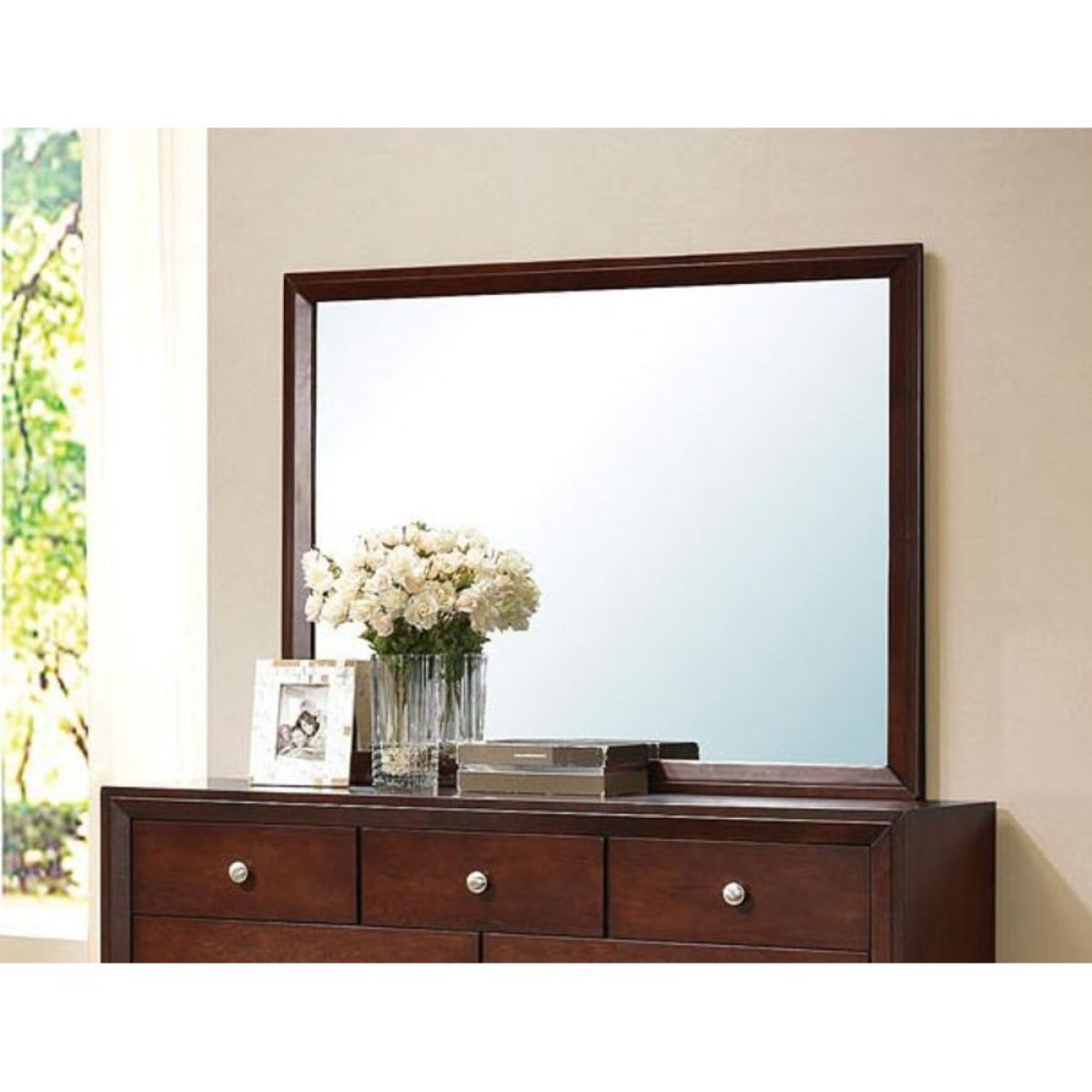 Streamdale Furniture Ilana Mirror In Brown- Cherry