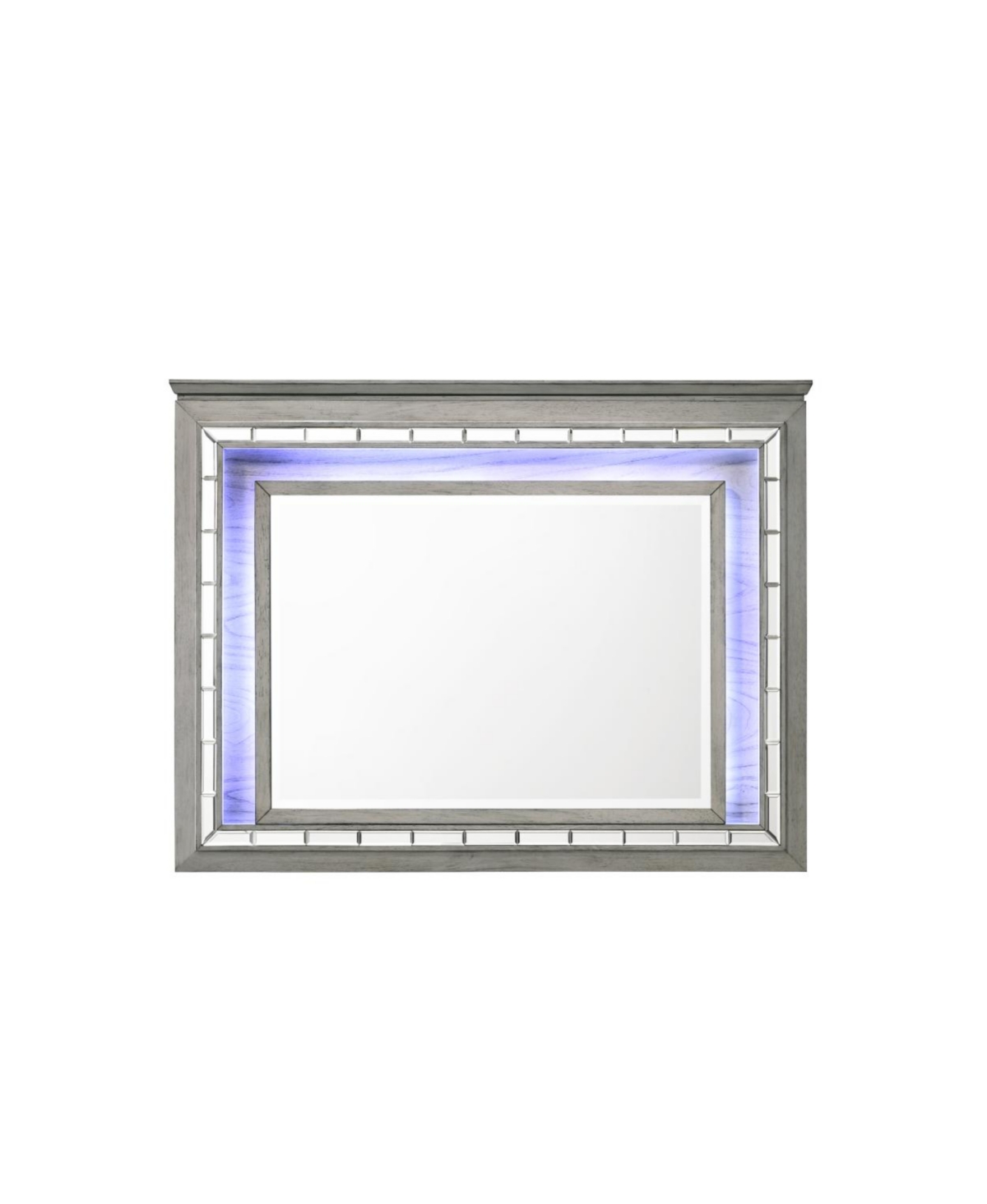 Antares Mirror (Led), Light Gray Oak - Light/pastel Grey