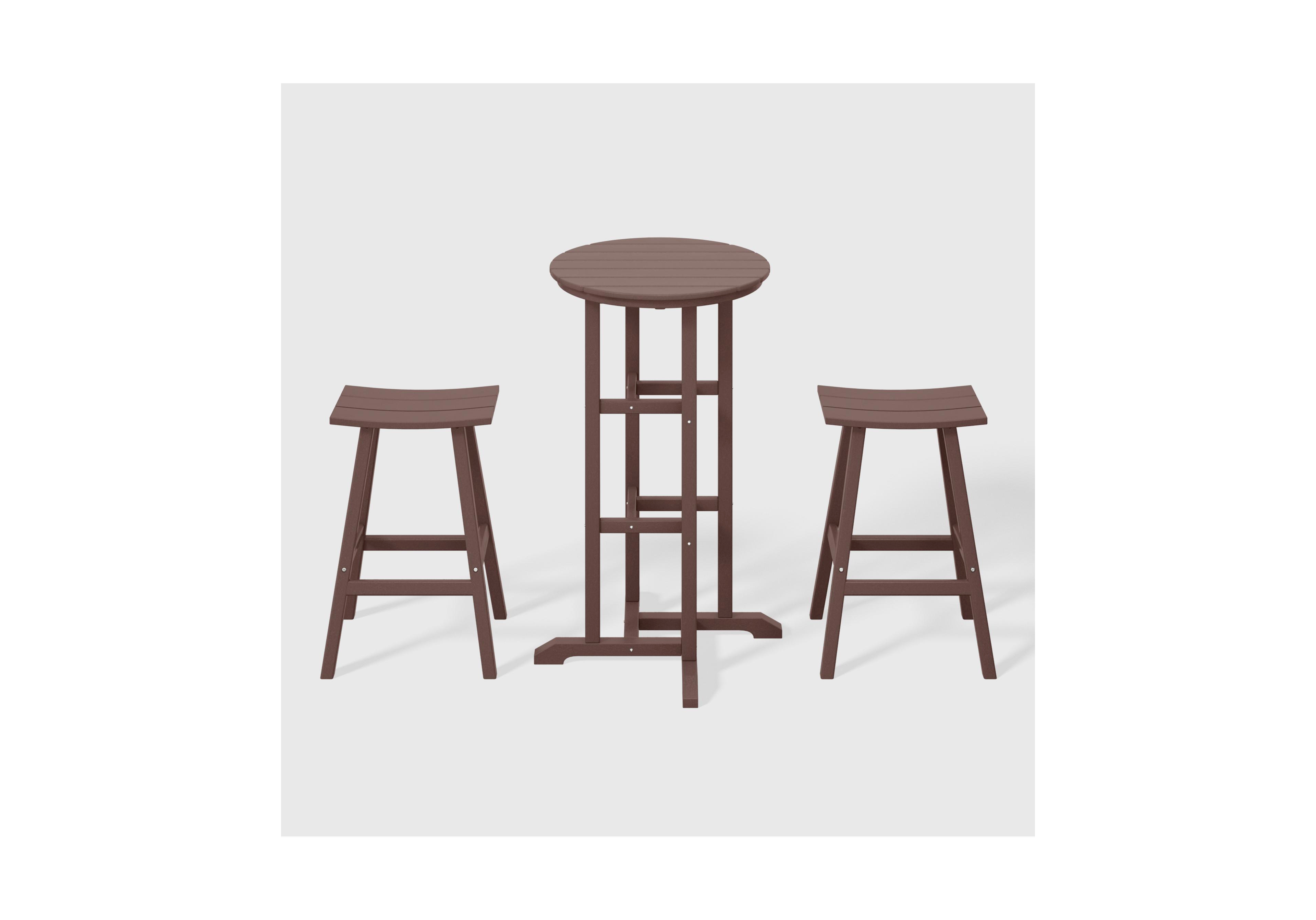 WestinTrends Outdoor Patio Bar Height Table and Stool 3-Piece Dining Set