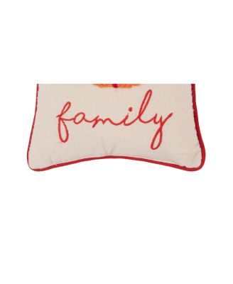 Christmas Presents "Family" French Knot Mini Accent Pillow 8" x 8"