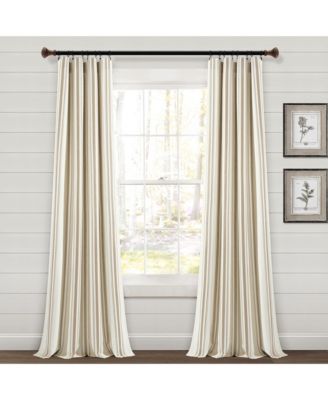 Farmhouse Stripe Yarn Dyed Cotton Window Curtain Panels