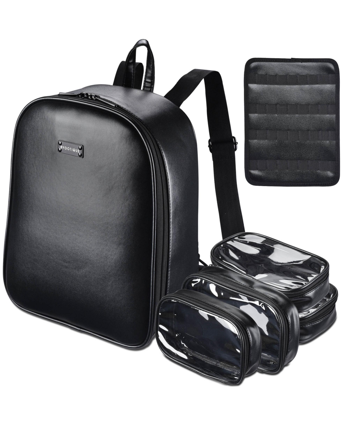 14" Makeup Backpack Cosmetic Storage Shoulder Bag Traveling Organizer - Black