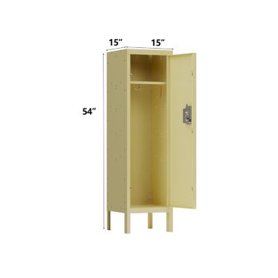 Retro Style Metal Locker Cabinet - Yellow