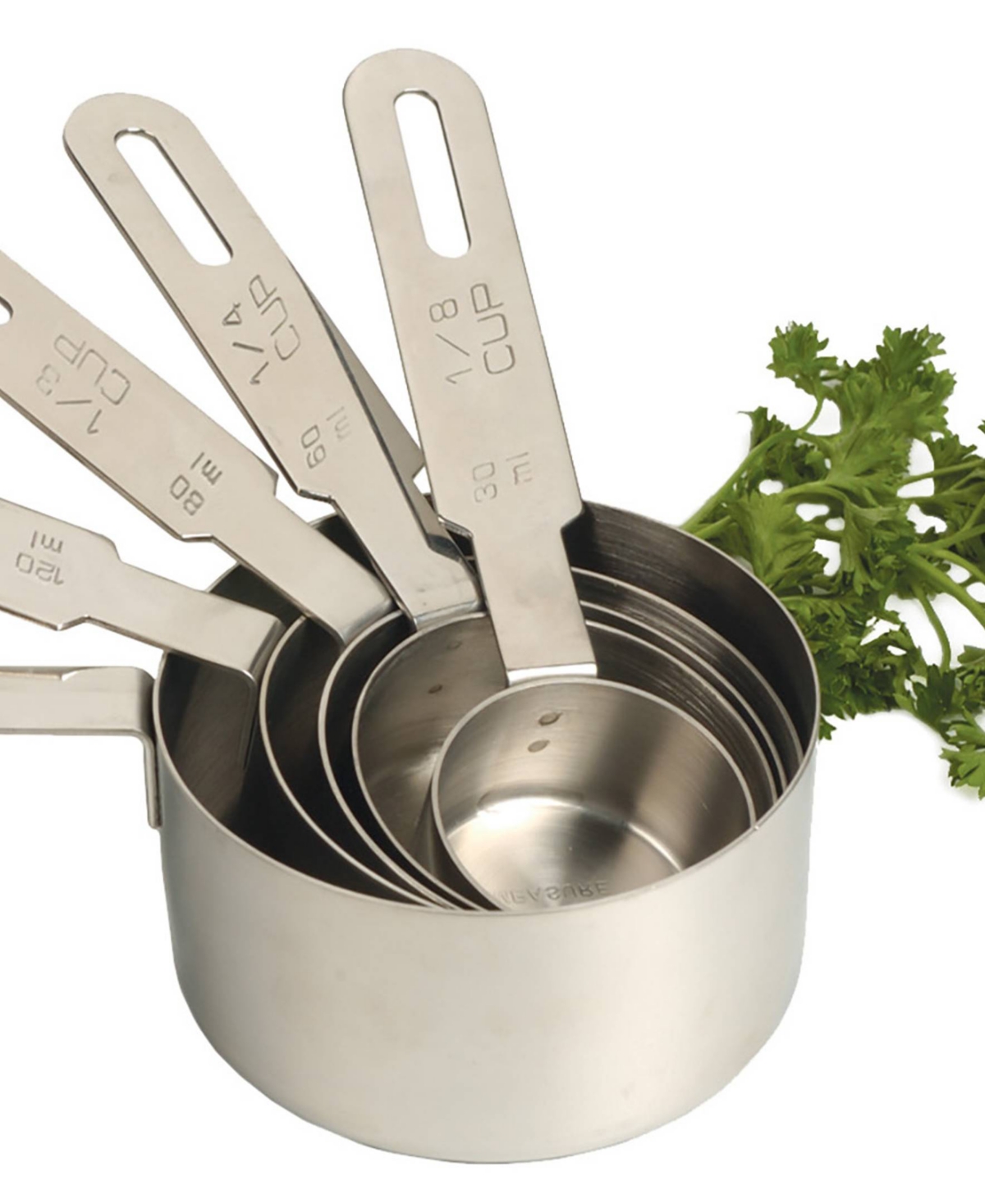 Rsvp International Endurance Stainless Steel 5 Piece Measuring Cup Set In Silver