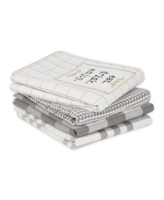 Home Sweet Farmhouse Kitchen Collection, Dishtowel Set, 18x28", Gray, 4 Count