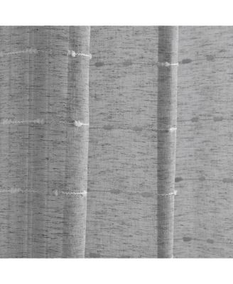 Farmhouse Textured Grommet Sheer Window Curtain Panels