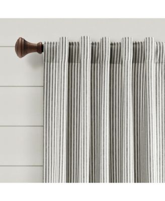 Farmhouse Vintage Stripe Yarn Dyed Cotton Back Tab/Rod Pocket Window Curtain Panels