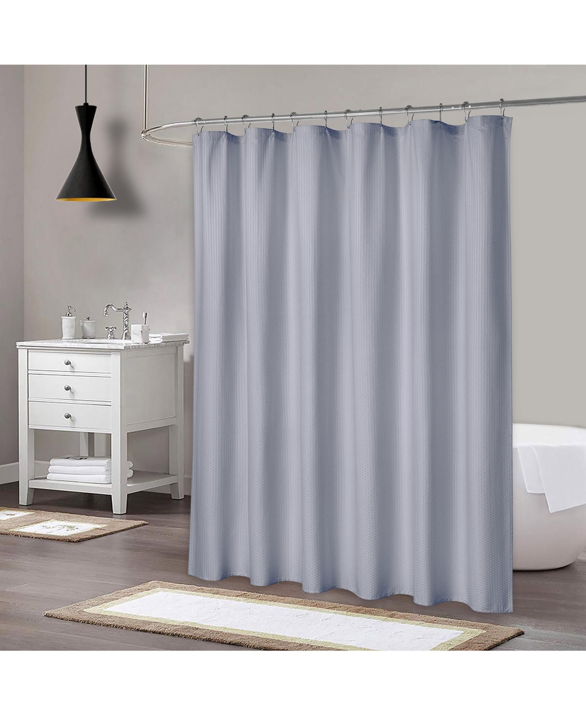 Caromio Soft Embossed Seersucker Microfiber Fabric Shower Curtain or Liner, 72