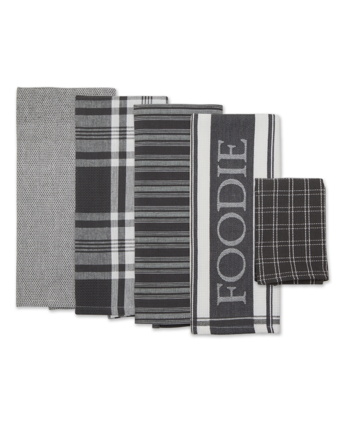 Design Imports Everyday Collection Foodie Kitchen Set, Dishtowel Dishcloth, Mineral, 5 Piece In Mineral