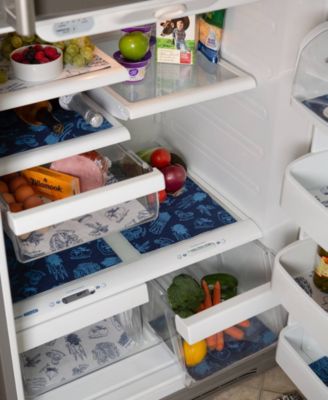 Fridge Liner Collection Non-Adhesive, Cut to Fit, 12x24", Nautical Blue Market, 6 Piece