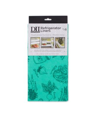 Fridge Liner Collection Non-Adhesive, Cut to Fit, 12x24", Aqua Market, 6 Piece