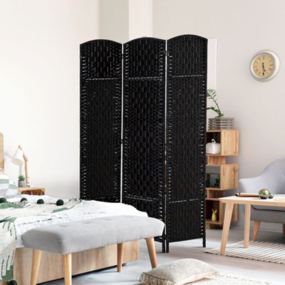 3 Panel Resin Wicker Folding Room Divider Privacy Screen Home Office