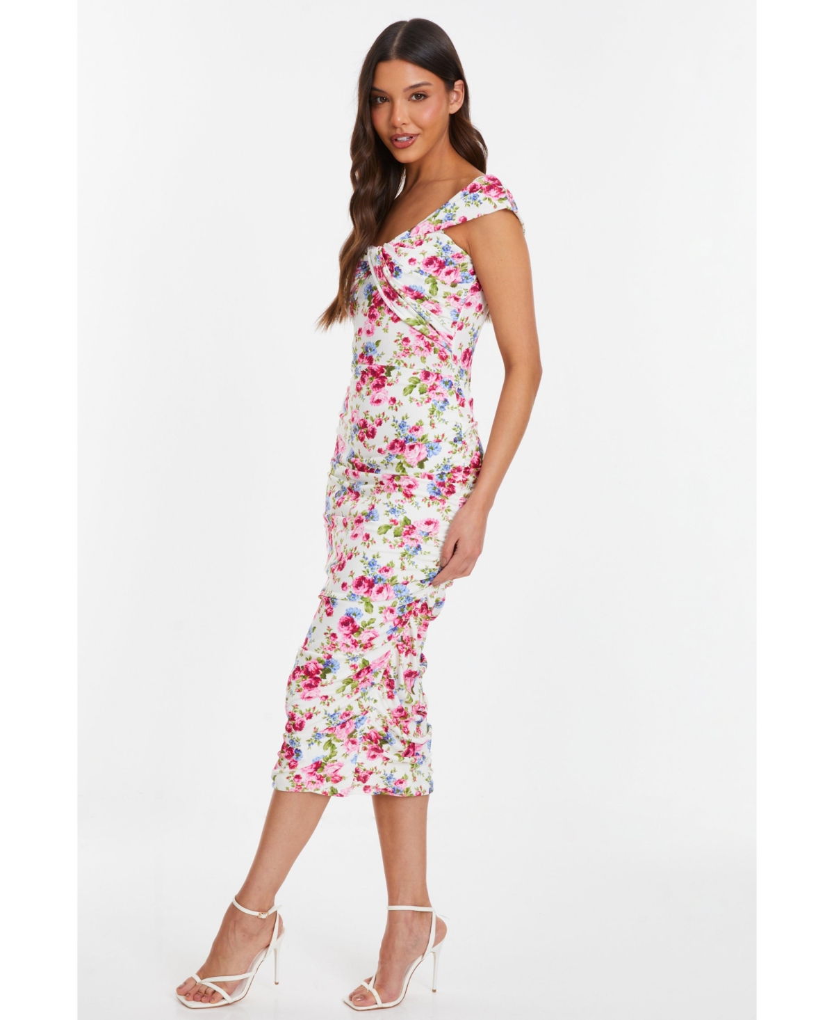 Quiz Women's Floral Bardot Midi Dress