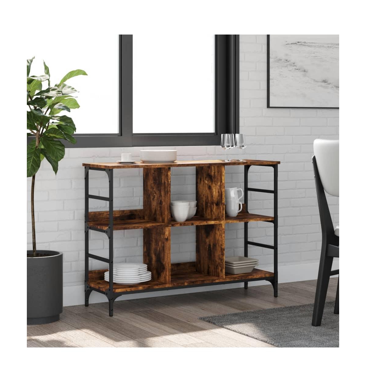 Sideboard Smoked Oak 40.2"x12.6"x28.9" Engineered Wood