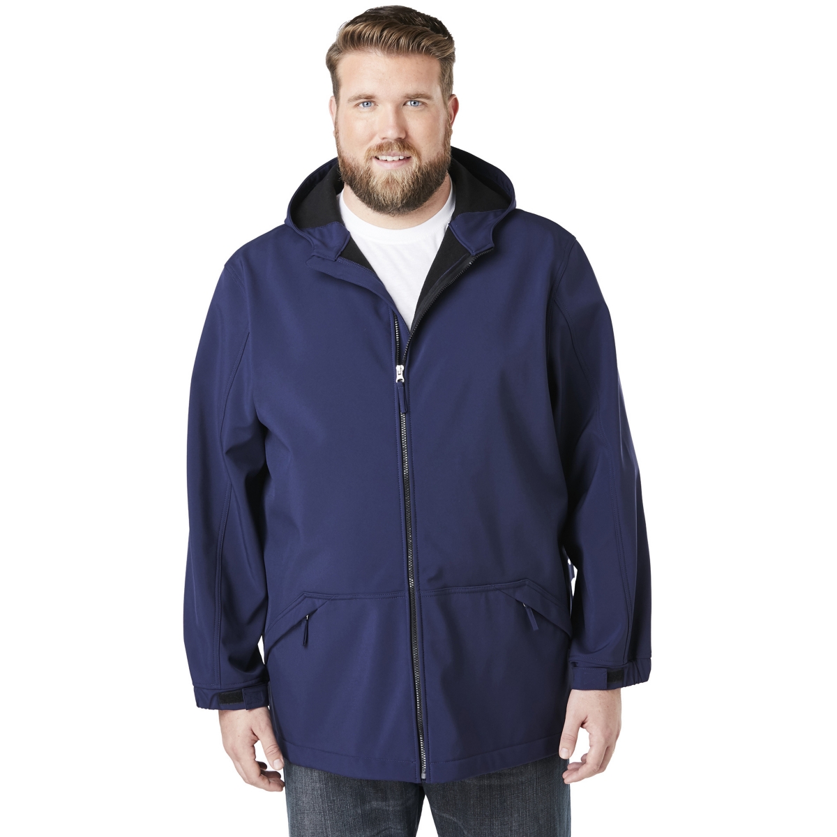 Big & Tall Fleece-Lined Slicker Rain Coat - Forest green